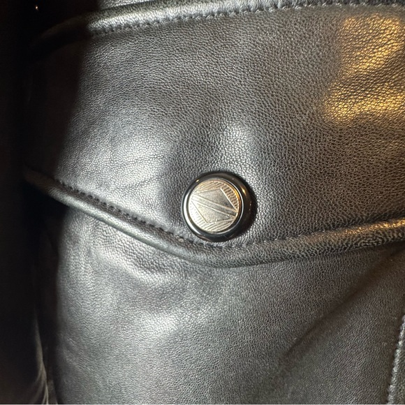 Danier Classic Black Leather Bomber Zip Jacket Thick Lined Vintage Moto 90s - Picture 6 of 16